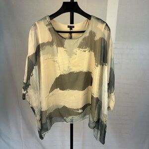 NWT Coco + Carmen Chiffon Watercolor Tunic OS